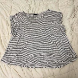 Black and White Stripe HATCH Linen Circle Tee